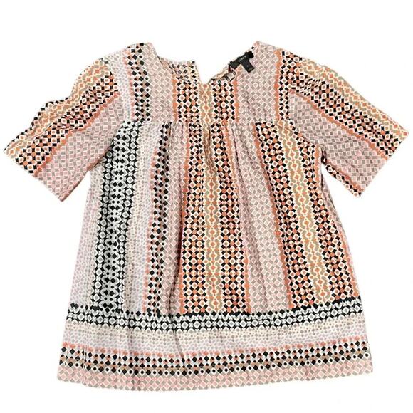 J. Crew Pink geo top Size 2 - Picture 2 of 7